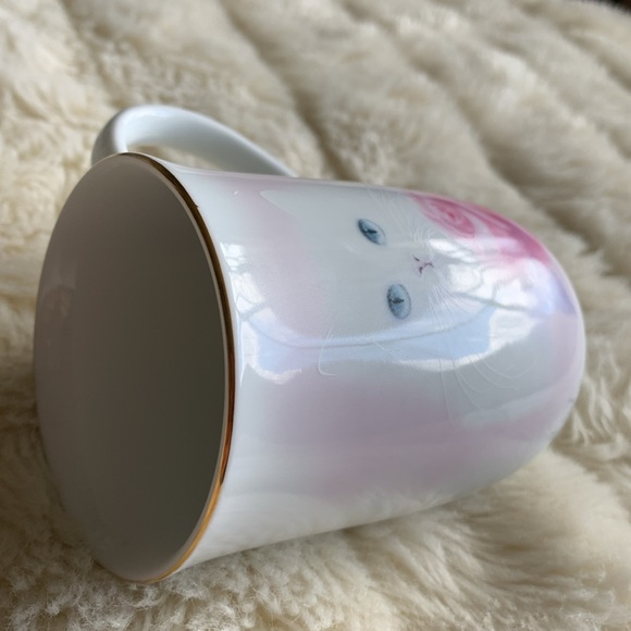 Vintage 80s Harrison white Persian cat with rose Mug rare collectible - Picture 9 of 12